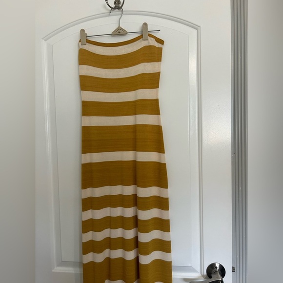Show Me Your Mumu Strapless Island Nights Tube Dress Mustard Yellow size S NWOT - Picture 6 of 13